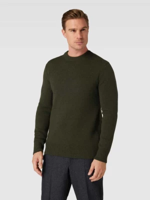 Sweter z dzianiny z okrągłym dekoltem model ‘GEMO’ Minimum