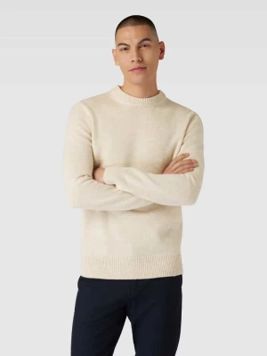 Sweter z dzianiny z okrągłym dekoltem model ‘GEMO’ Minimum
