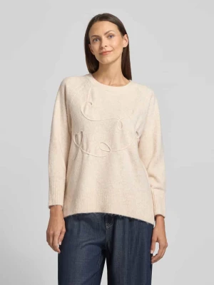 Sweter z dzianiny z okrągłym dekoltem model ‘Grsevalin’ FREE/QUENT