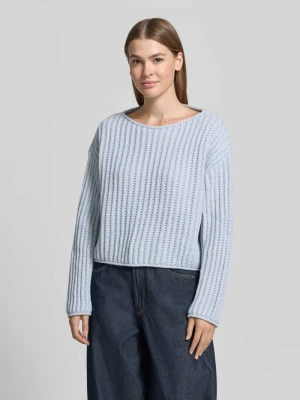 Sweter z dzianiny z okrągłym dekoltem model 'IMENY' Drykorn Jasnoniebieski
