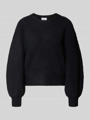 Sweter z dzianiny z okrągłym dekoltem model 'KACHEL' Vila Antracytowy