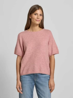 Sweter z dzianiny z okrągłym dekoltem model ‘KAMARA’ Ichi