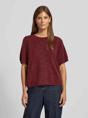 Sweter z dzianiny z okrągłym dekoltem model ‘KAMARA’ Ichi