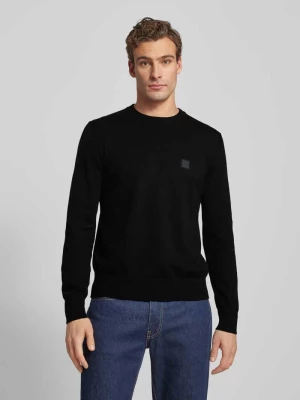 Sweter z dzianiny z okrągłym dekoltem model ‘Kanovano’ Boss Orange