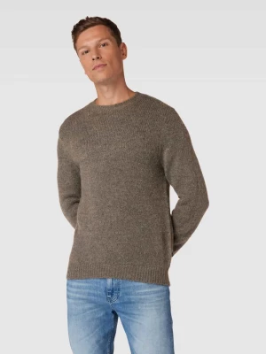 Sweter z dzianiny z okrągłym dekoltem model ‘Karl’ casual friday