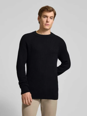 Sweter z dzianiny z okrągłym dekoltem model ‘Kristian’ casual friday