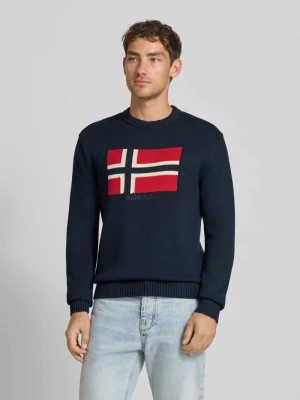 Sweter z dzianiny z okrągłym dekoltem model ‘MURA’ Napapijri