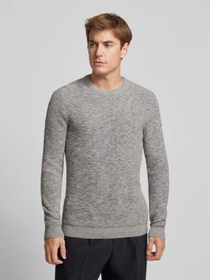 Sweter z dzianiny z okrągłym dekoltem model ‘NEWVINCEBUBBL’ Selected Homme