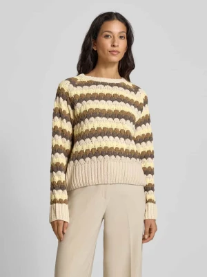 Sweter z dzianiny z okrągłym dekoltem model ‘NEZZY’ FREE/QUENT