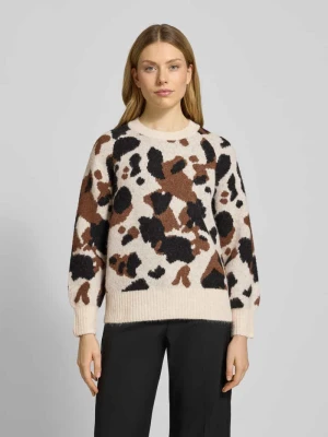 Sweter z dzianiny z okrągłym dekoltem model ‘Omea’ b.Young