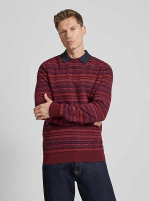 Sweter z dzianiny z okrągłym dekoltem model ‘orkney fair isle’ Barbour