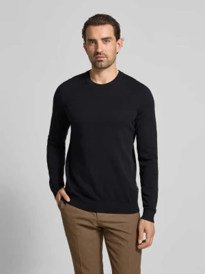Sweter z dzianiny z okrągłym dekoltem model ‘OSVALD’ casual friday