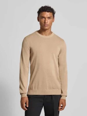 Sweter z dzianiny z okrągłym dekoltem model ‘OSVALD’ casual friday