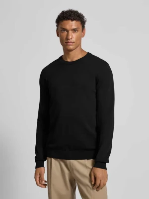 Sweter z dzianiny z okrągłym dekoltem model ‘OSVALD’ casual friday