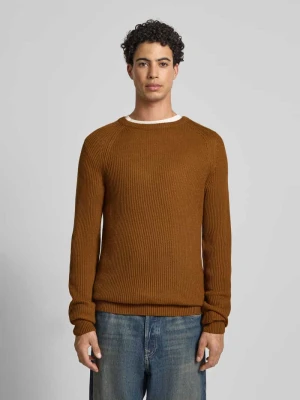 Sweter z dzianiny z okrągłym dekoltem model ‘PANNEL’ jack & jones