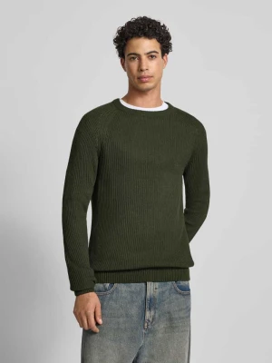 Sweter z dzianiny z okrągłym dekoltem model ‘PANNEL’ jack & jones