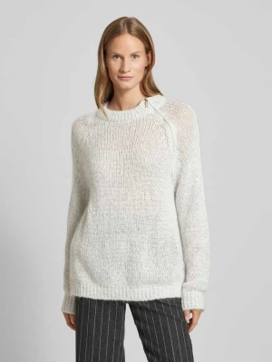 Sweter z dzianiny z okrągłym dekoltem model ‘PARIDE’ MAX&Co. Jasnoszary