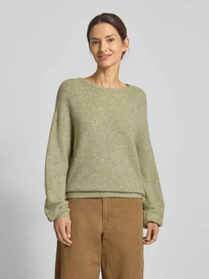 Sweter z dzianiny o kroju relaxed fit z dodatkiem moheru i wełny model „Pemine” Opus