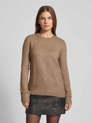 Sweter z dzianiny z okrągłym dekoltem model ‘Rellis’ Fransa