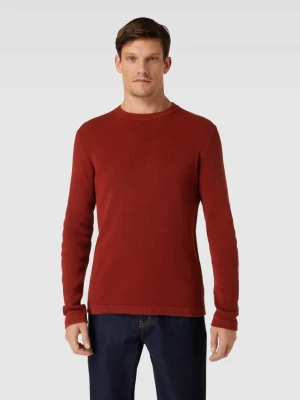 Sweter z dzianiny z okrągłym dekoltem model ‘ROCKS’ Selected Homme