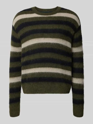 Sweter z dzianiny z okrągłym dekoltem model 'sammie' AllSaints Khaki