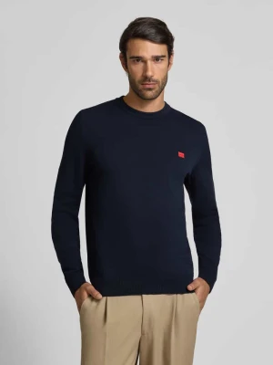 Sweter z dzianiny z okrągłym dekoltem model ‘San Cassius’ HUGO