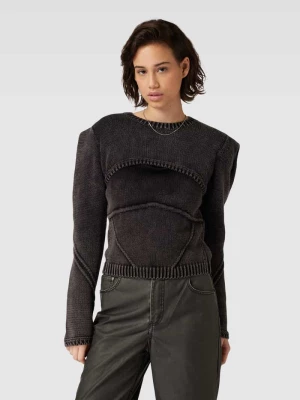 Sweter z dzianiny z okrągłym dekoltem model ‘SECOND GLANCE’ Loavies