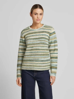 Sweter z dzianiny z okrągłym dekoltem model ‘SELLY’ FREE/QUENT