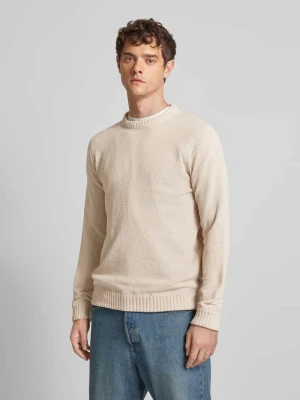 Sweter z dzianiny z okrągłym dekoltem model ‘SETHAN’ Only & Sons Beżowy