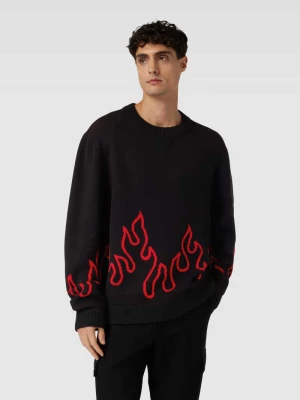 Sweter z dzianiny z okrągłym dekoltem model ‘Sfire’ HUGO