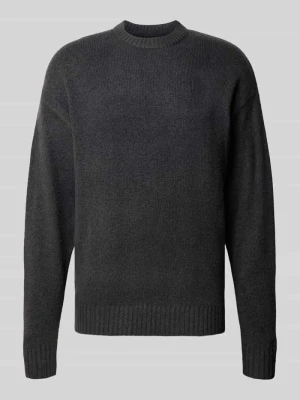 Sweter z dzianiny z okrągłym dekoltem model 'SOHO OLLIE' Jack&Jones Antracytowy