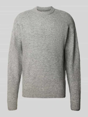 Sweter z dzianiny z okrągłym dekoltem model 'SOHO OLLIE' Jack&Jones Jasnoszary melanż