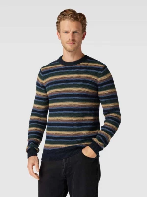 Sweter z dzianiny z okrągłym dekoltem model ‘SOHO’ Selected Homme