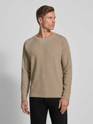 Sweter z dzianiny z okrągłym dekoltem model ‘TITZIAN’ Drykorn Beżowy