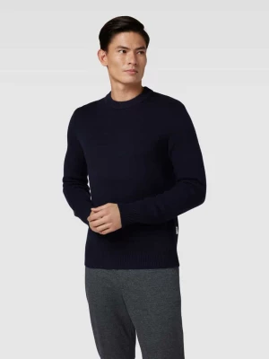 Sweter z dzianiny z okrągłym dekoltem model ‘TODD’ Selected Homme