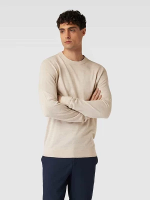 Sweter z dzianiny z okrągłym dekoltem model ‘TOWN’ Selected Homme