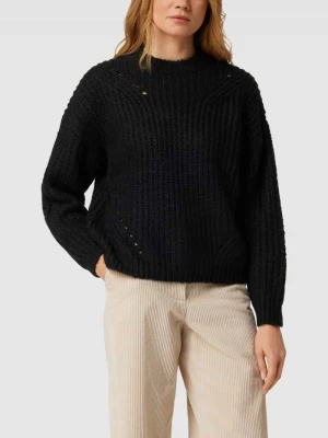 Sweter z dzianiny z okrągłym dekoltem model ‘VISUBA’ Vila