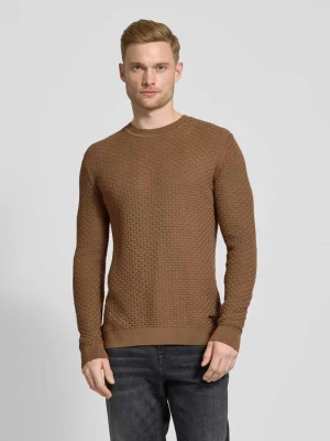 Sweter z dzianiny z okrągłym dekoltem model ‘Wanjo’ JOOP! Collection