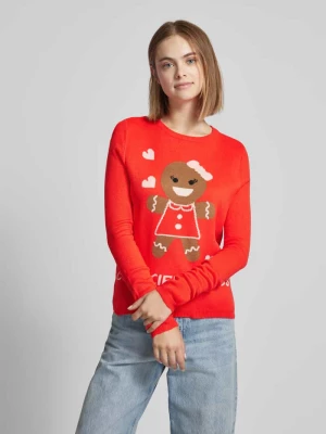 Sweter z dzianiny z okrągłym dekoltem model ‘XMAS COOKIES’ Only