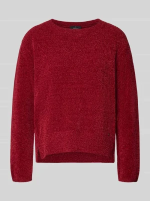 Sweter z dzianiny z okrągłym dekoltem Monari Jasnoczerwony