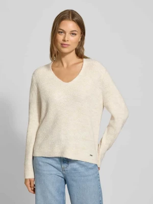 Sweter z dzianiny z okrągłym dekoltem MORE & MORE