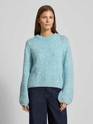 Sweter z dzianiny z okrągłym dekoltem MORE & MORE