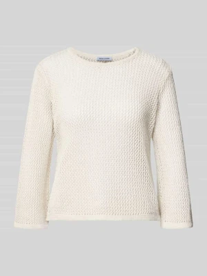 sweter z dzianiny z okrągłym dekoltem MORE & MORE