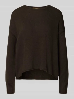 Sweter z dzianiny z okrągłym dekoltem Smith & Soul Ciemnobrązowy