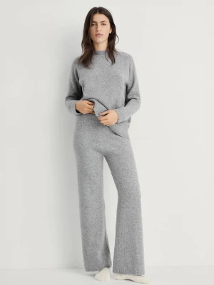 Sweter z dzianiny z okrągłym dekoltem szary - Kobieta - - MANGO