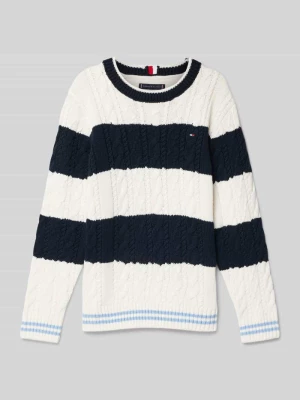 Sweter z dzianiny z okrągłym dekoltem Tommy Hilfiger Teens