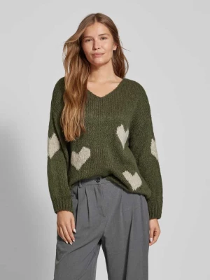 Sweter z dzianiny z okrągłym dekoltem ZABAIONE