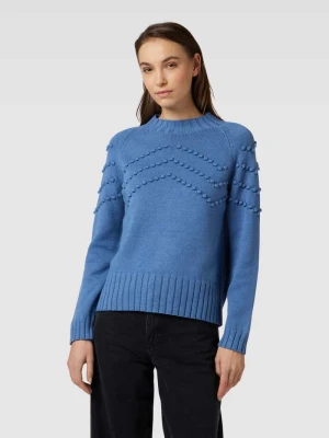 Sweter z dzianiny z ozdobnym obszyciem MORE & MORE