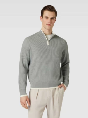 Sweter z dzianiny z paskami w kontrastowym kolorze Emporio Armani