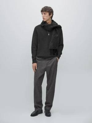 Sweter Z Dzianiny Z Półgolfem I Suwakiem - Brudnoszary - - Massimo Dutti - Mężczyzna